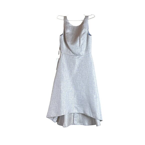 Dessy Collection Womens Park Avenue Brocade Cloudy Gold High Low Size 0 NWT - Picture 2 of 8